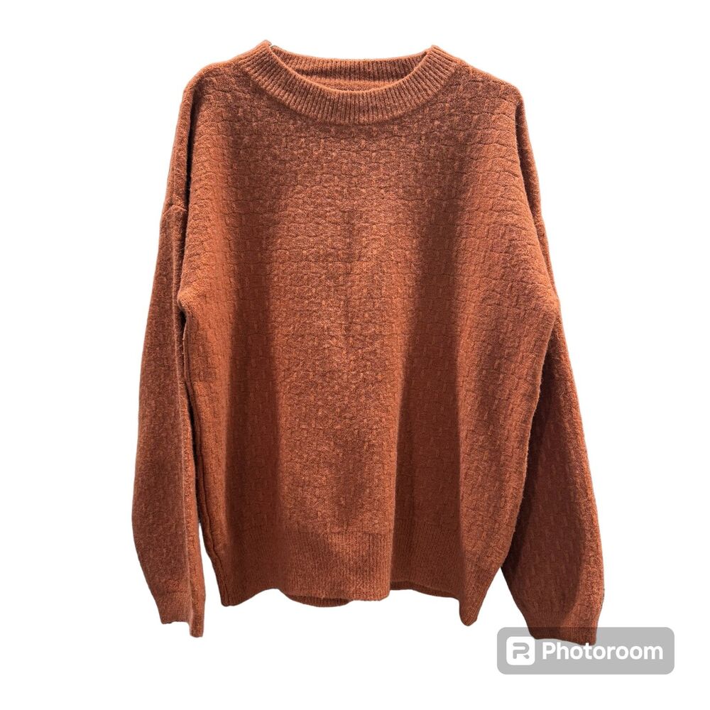 Coco + Carmen Orange Oversized Pattern Sweater Baggy Casual Office School Wear